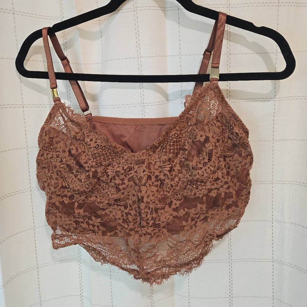 aerie Lace Bralette in Rust